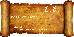 Bettler Bars névjegykártya